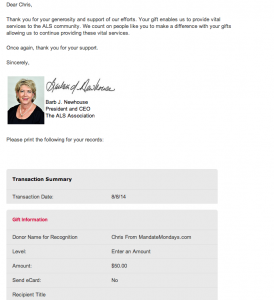 ALS Donation