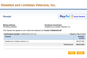 Support Our Vets Donation
